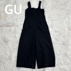 ✨ GU ジーユー スクエアネックジャンプスーツ サロペットパンツ　ブラック