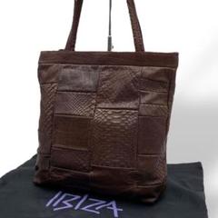 美品　Ibiza イビサ　イビザ　トートバッグ　パイソン　レザー　パッチワーク