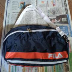 FILA プールバッグ　ショルダー　ネイビー　白　オレンジ　スポーツ　カバン
