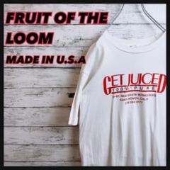 【USA製】90'sヴィンテージ100%ピュアージュース企業グラフィックTシャツ