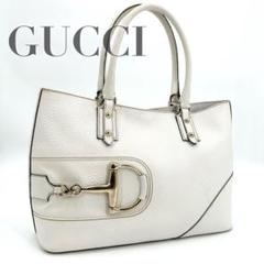 GUCCI グッチ オフ白 シマレザー ホースビット ワン ショルダー