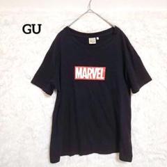 GU レディース Tシャツ 半袖 マーベル 黒 大きめ XL