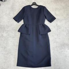 ✨極美品✨【セルフォード】ワンピース　ペプラムワンピース　ネイビー紺　36 半袖