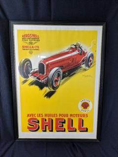 国内正規品 Shell フレーム付き レトロ Aero Avec 大型ポスター ポスター