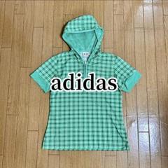 adidas パーカー 半袖 フーディー チェック柄 テーラーメイド