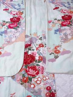 【限定特価】 ♡値下げ♡着物 グラデーション グリーン 緑 花柄 正絹 振袖 着物・浴衣
