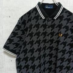 フレッドペリー  半袖 ポロシャツ 黒 XL 月桂樹 刺繍 リブライン フレッドペリー ポロシャツ 黒×金 月桂樹 鹿の子 刺繍