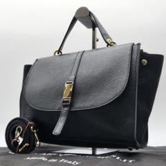 美品 マルコビアンチーニ スエード 革 2WAY ショルダーバッグ 黒
