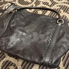 Louis Vuitton ブラックレザー ショルダーバッグ パイソン