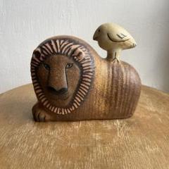 リサラーソン ライオン背乗り鳥＆ライオンキーホルダー 北欧 美品 Lisa Larson/リサ・ラーソン/キーホルダー/ライオン COMFOTA