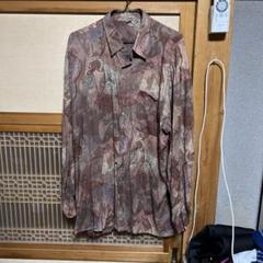 ヴィンテージ アートシャツ 長袖シャツ ブラウン系 テロテロシャツ xl