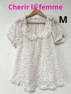 新品未使用　Cherir la femme 刺繍フリルチュニックブラウス 楽天市場】Cherir la femmeの通販
