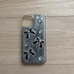 iPhone用マーブル模様リボンケース