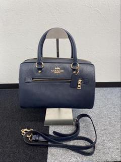 COACH ネイビー レザー ショルダーバッグ