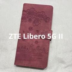 ZTE Libero 5G II ケース カバー 手帳型 桜 花 猫 ねこ