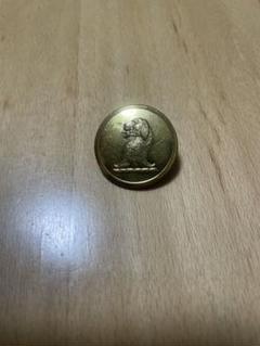 ヴィンテージ　80s 前期　真鍮　金色の動物彫刻ボタン