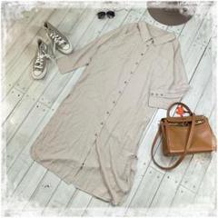 『room306 CONTEMPORARY』ロングシャツワンピース　ベージュ