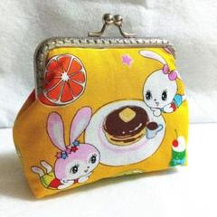 ハンドメイド　がま口ポーチ　小物入れ　ハニーチューン　レトロ