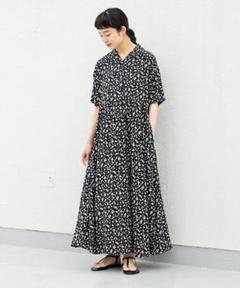 かぐれ　モノトーンフラワーワンピース　０ かぐれ モノトーンフラワーワンピース 0Ω