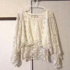 ラグナムーン　ビジュー付き　ブラウス　透け　Fサイズ　キラキラ