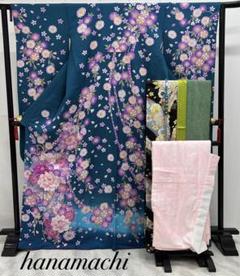 振り袖　フルセット　長襦袢付　金彩加工　刺繍入り　銀通し　長尺帯　336 振り袖フルセット長襦袢付金彩加工刺繍入り銀通し長尺帯336