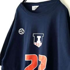 フルーツオブザルーム 22バレーボール Tシャツ L ネイビー 紺色 古着