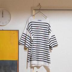 【やや美品】《ear別注》MONT KEMMELペイントボーダーTシャツ／ペンキ