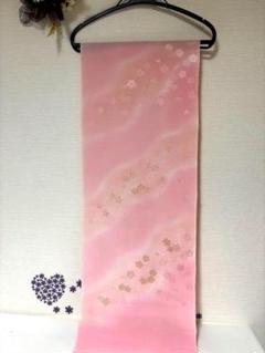 【新品】高級正絹　帯揚げ★桜　花　ピンクボカシは★着物　和装小物