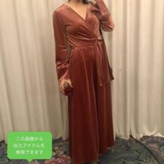 美品 リリーブラウン カシュクール オールインワン ベロア生地