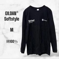 【GILDAN Softstyle】ロンT 長袖カジュアルTシャツ 黒(M)綿