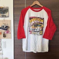 00s ホットロッド ラグランTシャツ 赤白 アメカジ