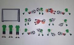 サッカー★緑×白★色紙・寄せ書き用シール12枚セット★卒業　引退　アルバム