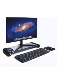 モニタースタンド キーボード 収納ラック モニタースタンド 机上台 USB付
