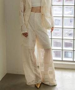 Lace Fabric Docking Pants/レースドッキングパンツ【MAISON