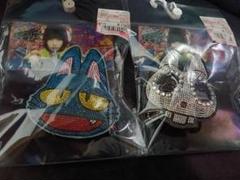 新品　あのちゃんの電電電波　スパンコール　バッジ　ボールチェーン　ドクロ　ササキ