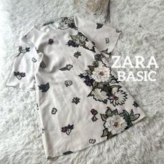 ザラベーシック＊半袖ワンピース 花 フラワー 上品 可愛い 夏 お出かけ