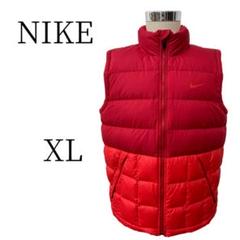 NIKE 赤 ノースリーブ ダウンベスト・キルティングベスト XL(LL)