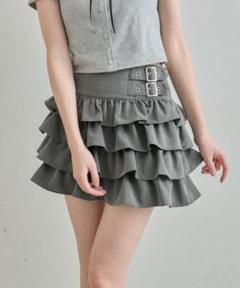 OLIVE des OLIVE オリーブデオリーブ　ダブルバックルフリルスカート