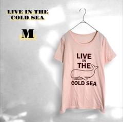 Tシャツ 半袖 くじら カジュアル 英字 ピンク M