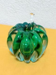 チェコ　CZ GLASS工房　作家もの　りんご チェコCZ GLASS工房作家ものりんご