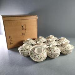 Ｓ６２０　茶碗　九客『仁清　天目型青地金刷毛目紋　数茶碗』『瑞雲窯　前田宝泉造』 Yahoo!オークション -「前田」(京焼) (日本の陶磁)の落札相場