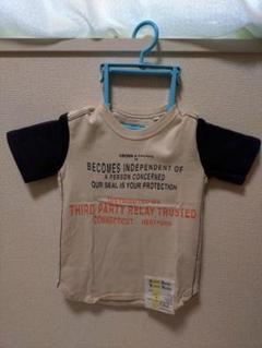 BRANCHWORKS ベージュ/黒 プリントTシャツ 100