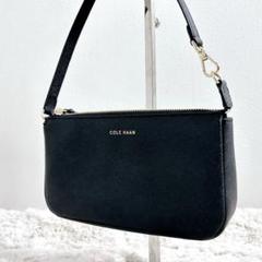 【美品】コールハーン アクセサリーポーチ ゴールド金具 ブラック サフィアーノ 美品】コールハーン アクセサリーポーチ ゴールド金具 ブラック