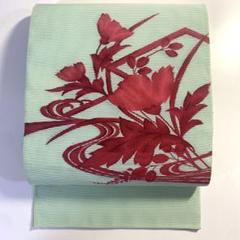在庫処分セール 和装 花柄 赤 緑 絽 夏物 夏帯 名古屋帯 5k1873 着物 メルカリ - 着物・浴衣