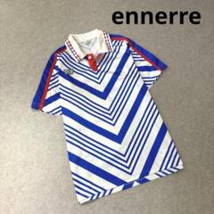 ennerre エネーレ 半袖 襟付き ゲームシャツ 刺繍ワッペンロゴ L