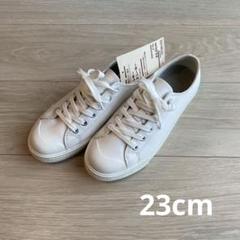 MUJI LaboCAMPERレザーローカットスニーカー　白　24㎝ 紳士 レザーローカットスニーカー | 無印良品