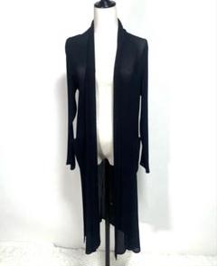 美品　スペッチオ　黒 リブ編み ロングカーディガン　サイズ40 美品 スペッチオ 黒 リブ編み ロングカーディガン サイズ40