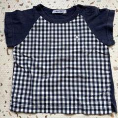 familiar チェック柄 Tシャツ ネイビー - メルカリ