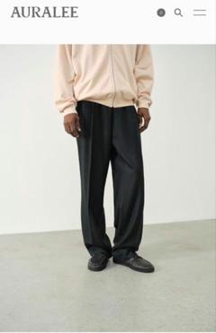 AURALEE 24FW スラックス TWO-TUCK SLACKS Auralee Wool Two Tuck Slacks Beige at CareOfCarl.com