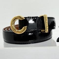 【希少なCロゴ】CELINE　Cロゴ　パテント　エナメルレザー　ナローベルト 希少なCロゴ】CELINE Cロゴ パテント エナメルレザー ナロー